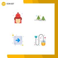 User Interface Pack of 4 Basic Flat Icons of fight pines firemen camping direction Editable Vector Design Elements