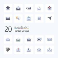 20 Email Flat Color icon Pack like email mail email email mail vector