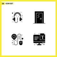 Solid Glyph concept for Websites Mobile and Apps audio booking headphone house online Editable Vector Design Elements