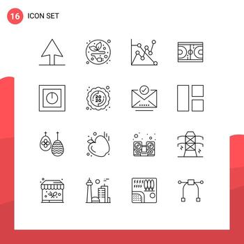 16 Universal Outlines Set for Web and Mobile Applications label safe game products devices Editable Vector Design Elements