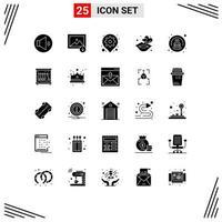 conjunto de 25 iconos modernos de la interfaz de usuario símbolos signos para el mapa de entrega de pedidos labios románticos elementos de diseño vectorial editables vector