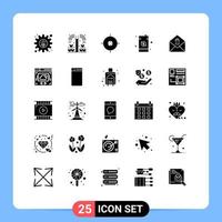 25 Creative Icons Modern Signs and Symbols of message money aim drum data Editable Vector Design Elements