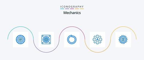 paquete de íconos de mecánicos azules 5 que incluye . navegación. neumático vector