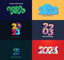 Big Collection of 2023 Happy New Year symbols Cover of business diary for 2023 with wishes vector