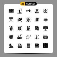 Set of 25 Modern UI Icons Symbols Signs for worker labour science of matter carpenter sport Editable Vector Design Elements