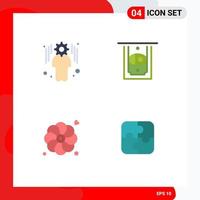 Universal Icon Symbols Group of 4 Modern Flat Icons of business puzzle atm flower strategy Editable Vector Design Elements