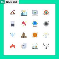 Universal Icon Symbols Group of 16 Modern Flat Colors of monitor map ad location tabletop display Editable Pack of Creative Vector Design Elements