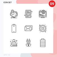 9 Creative Icons Modern Signs and Symbols of energy electric file battery payment Editable Vector Design Elements