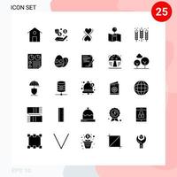 Universal Icon Symbols Group of 25 Modern Solid Glyphs of data gluten eight food agriculture Editable Vector Design Elements