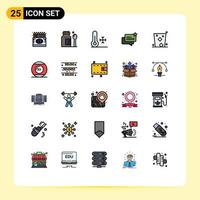 25 iconos creativos signos y símbolos modernos de celebrar tienda naturaleza chat en línea elementos de diseño vectorial editables vector