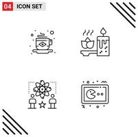 Set of 4 Vector Filledline Flat Colors on Grid for breakfast physics flag relaxation man Editable Vector Design Elements