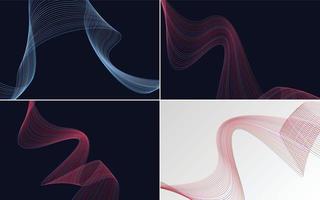 Collection of geometric minimal lines pattern set vector