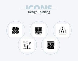 Design Thinking Glyph Icon Pack 5 Icon Design. design. comuter. paper. drawing. drawing vector