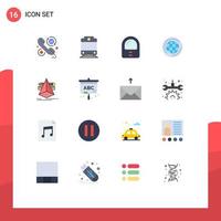 Group of 16 Modern Flat Colors Set for tools designer helmet design big Editable Pack of Creative Vector Design Elements