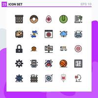 conjunto de 25 iconos de interfaz de usuario modernos signos de símbolos para elementos de diseño de vector editables de coincidencia de seguro de pascua de papel de bulbo