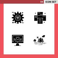 4 Creative Icons Modern Signs and Symbols of eco love preference print wedding Editable Vector Design Elements