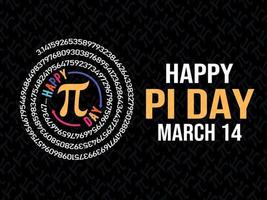 Happy pi day template design vector