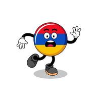 slipping armenia flag mascot illustration vector