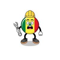 Character Illustration of senegal flag with 404 error vector
