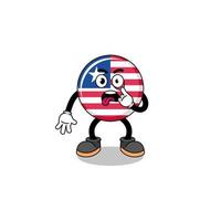 Character Illustration of liberia flag with tongue sticking out vector