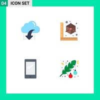 Modern Set of 4 Flat Icons and symbols such as download phone arrow gadget mobile Editable Vector Design Elements
