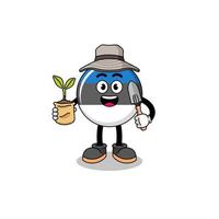 Illustration of estonia flag cartoon holding a plant seed vector