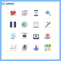 Modern Set of 16 Flat Colors and symbols such as grid laser employee insurance eye rain Editable Pack of Creative Vector Design Elements