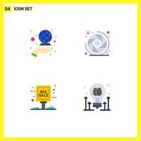 4 Creative Icons Modern Signs and Symbols of coverage big sale marketing camera shutter sale advertisement Editable Vector Design Elements