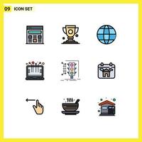 9 Creative Icons Modern Signs and Symbols of smart management globe city device Editable Vector Design Elements