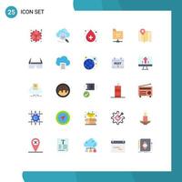 25 Universal Flat Colors Set for Web and Mobile Applications map server access folder medical Editable Vector Design Elements