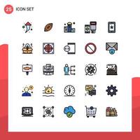 conjunto de 25 iconos de interfaz de usuario modernos signos de símbolos para elementos de diseño de vector editables de carrera de pago de premio qr móvil