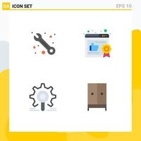 User Interface Pack of 4 Basic Flat Icons of customer research business engine appliances Editable Vector Design Elements