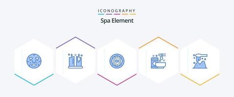 paquete de iconos azules spa element 25 que incluye web. spa. ornamental. servicio. spa vector