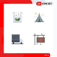 Pack of 4 Modern Flat Icons Signs and Symbols for Web Print Media such as bag delivery shopping estate van Editable Vector Design Elements