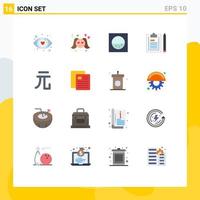 16 Flat Color concept for Websites Mobile and Apps education money washing currency notepad Editable Pack of Creative Vector Design Elements