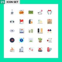 Universal Icon Symbols Group of 25 Modern Flat Colors of pin map sign board location stick Editable Vector Design Elements