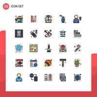 25 iconos creativos signos y símbolos modernos de la cinta mejor entrega logro scooter elementos de diseño vectorial editables vector