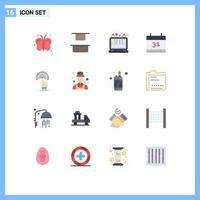 Group of 16 Modern Flat Colors Set for digital touch computer reach date Editable Pack of Creative Vector Design Elements