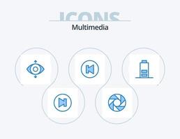 paquete de iconos azul multimedia 5 diseño de iconos. . . vista. multimedia. batería vector