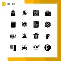 16 Creative Icons Modern Signs and Symbols of window user luxury worker bag website Editable Vector Design Elements