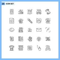 Set of 25 Modern UI Icons Symbols Signs for wireless wifi data scientist router magnetic Editable Vector Design Elements