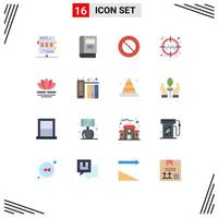 Set of 16 Modern UI Icons Symbols Signs for spa user read target man Editable Pack of Creative Vector Design Elements