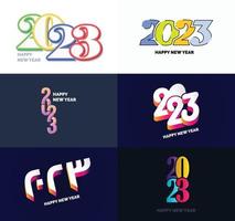 Big Set of 2023 Happy New Year logo text design 2023 number design template vector