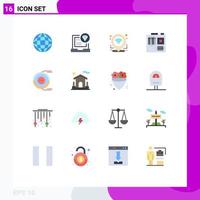 Modern Set of 16 Flat Colors and symbols such as diagram allocation check in motherboard computer Editable Pack of Creative Vector Design Elements