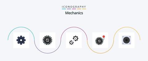 paquete de iconos de 5 planos de mecánica que incluye . mecánico. ingeniería. admirador. rueda vector