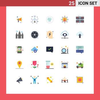 25 Universal Flat Colors Set for Web and Mobile Applications computer service wifi employee wedding Editable Vector Design Elements
