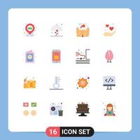 16 iconos creativos signos y símbolos modernos de tarjeta linda computación sauna paquete editable a mano de elementos creativos de diseño de vectores