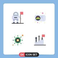 Editable Vector Line Pack of 4 Simple Flat Icons of astronaut money carnival ticket achievement Editable Vector Design Elements