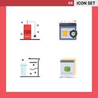 Modern Set of 4 Flat Icons and symbols such as diving laboratory quality shopping software Editable Vector Design Elements