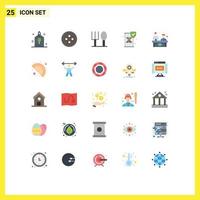 25 Creative Icons Modern Signs and Symbols of food discussion spoon consulting shield Editable Vector Design Elements